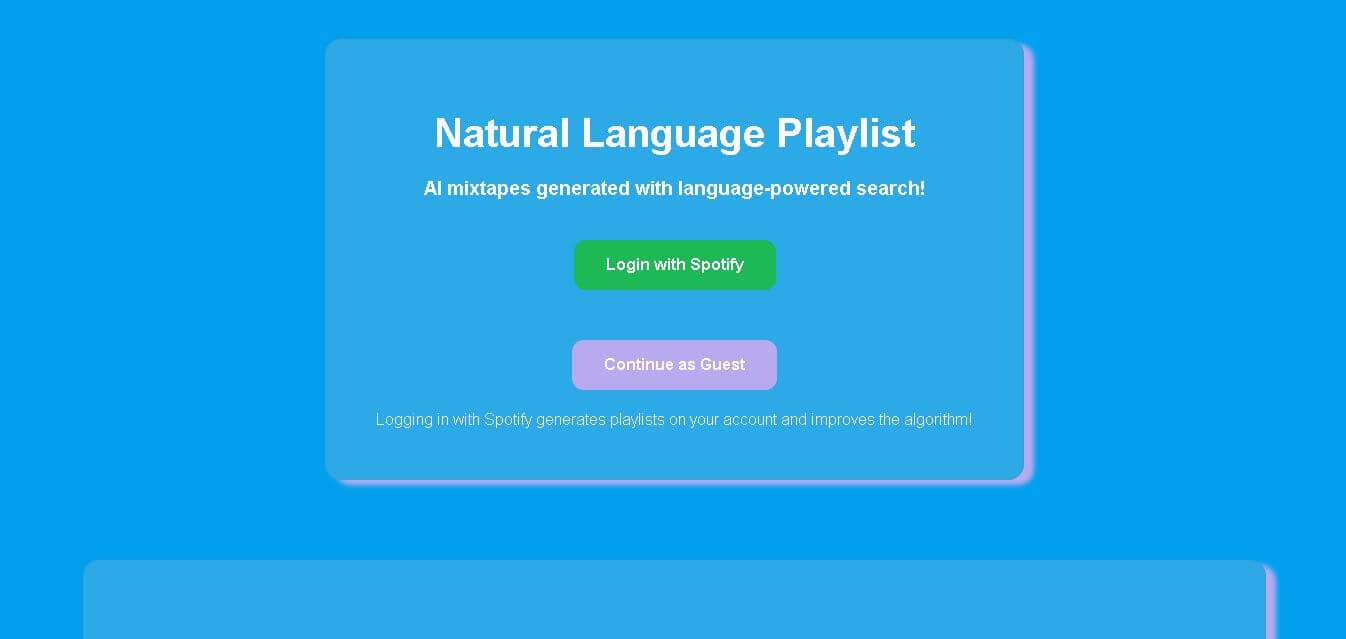 Natural Language Playlist preview