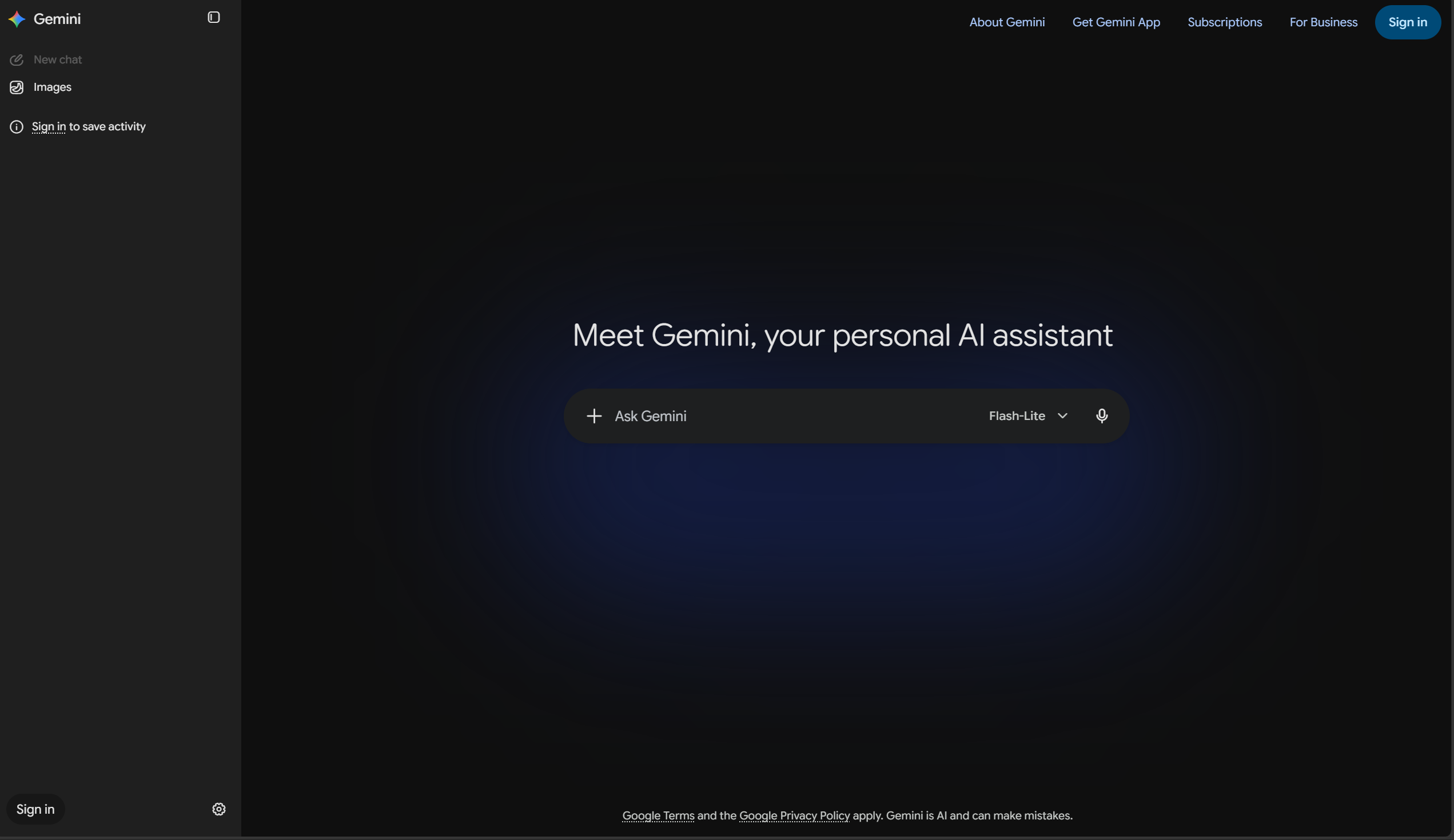 Gemini interface preview