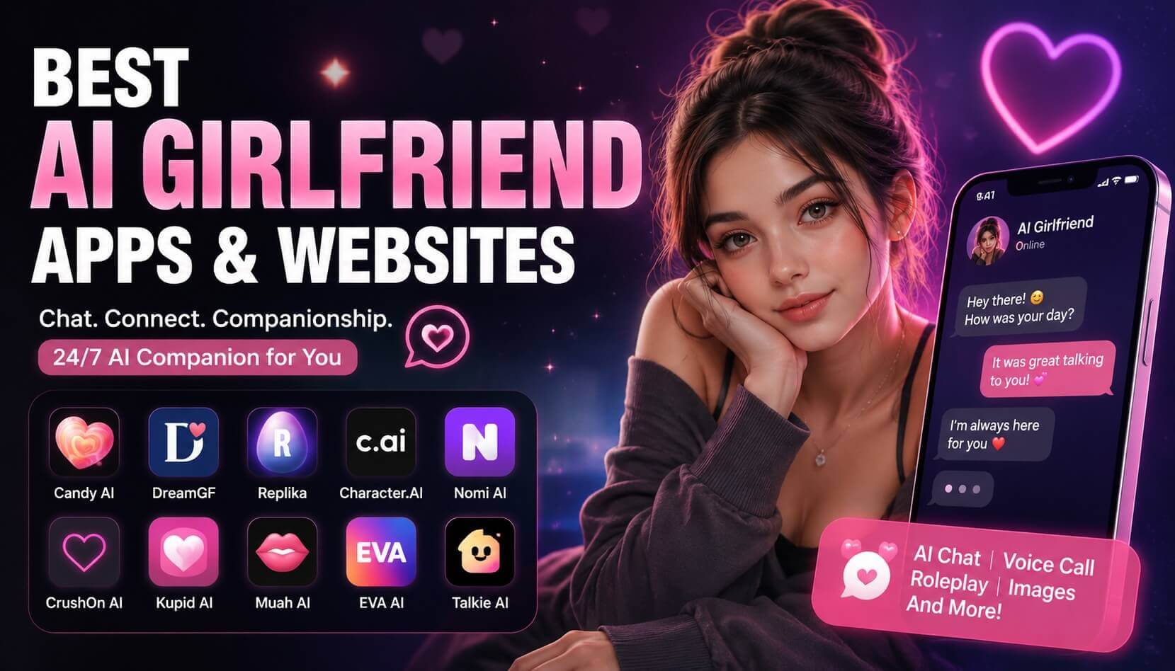 15 Best AI Girlfriend Apps & Websites in 2026