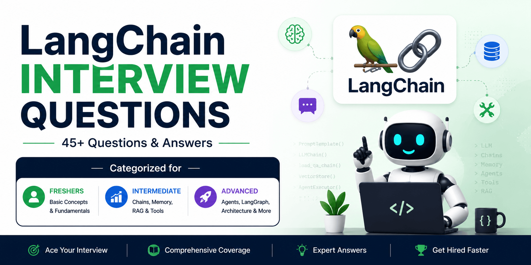 40 LangChain Interview Questions and Answers for Freshers, Intermediate & Advanced (2026 Guide)