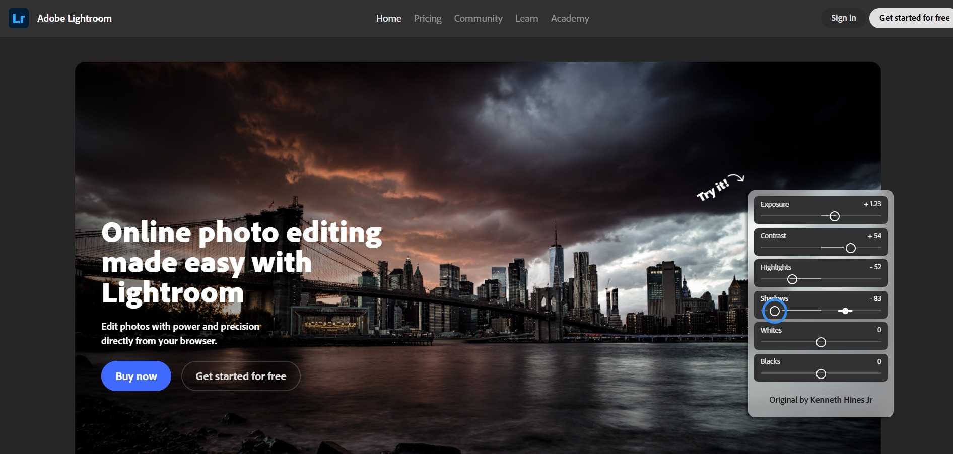 Adobe Lightroom preview