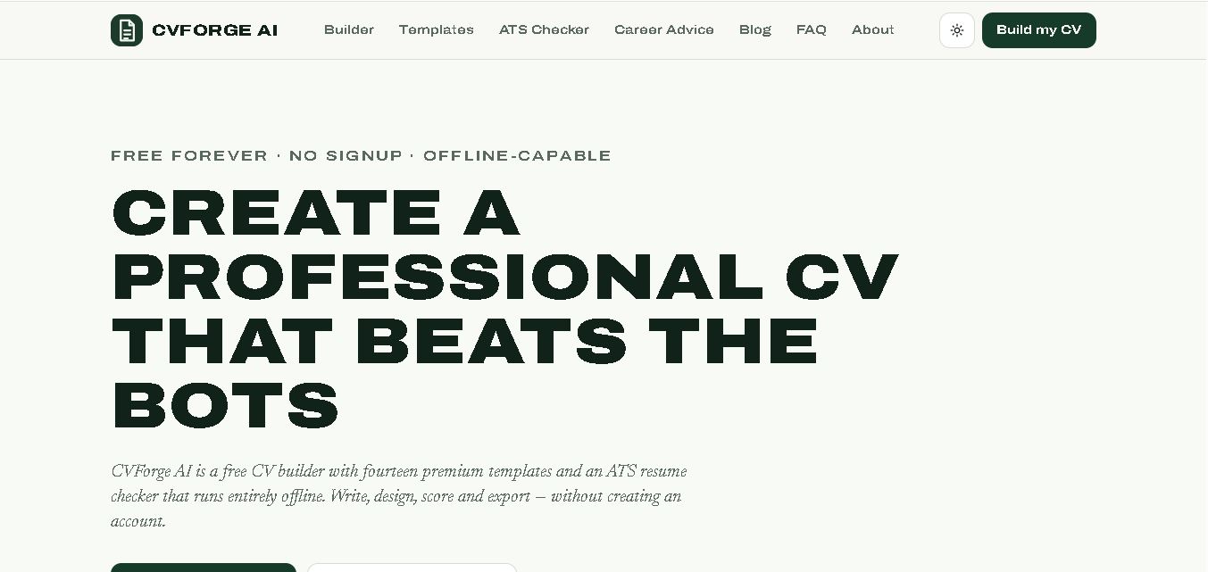 CVForge AI logo