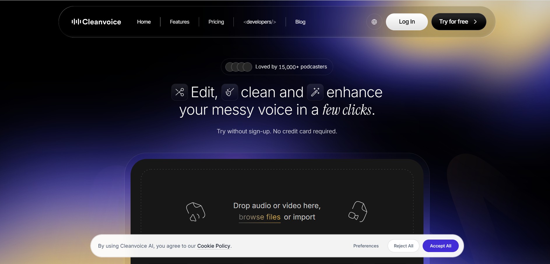 Cleanvoice AI preview