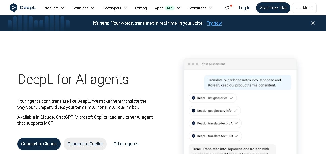 DeepL for AI Agents preview