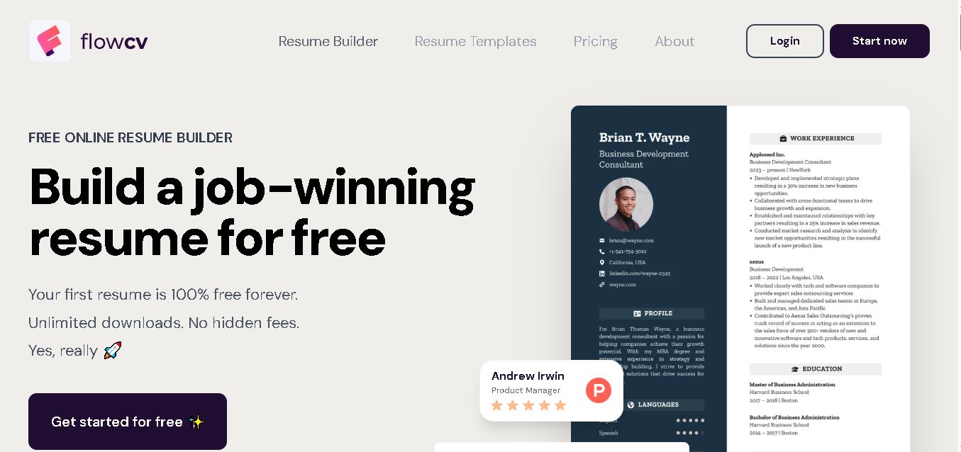 FlowCV preview