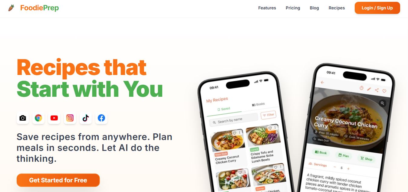 FoodiePrep AI preview