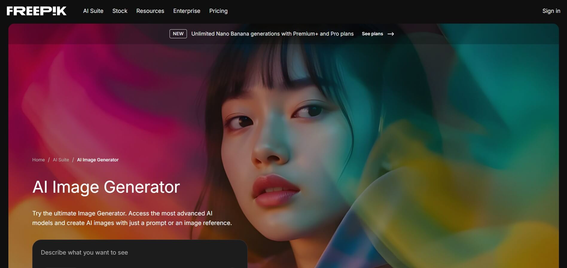 Freepik AI Image Generator Preview