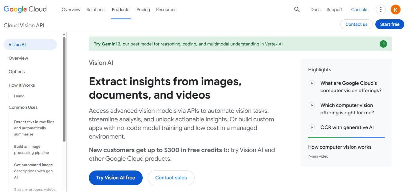 Google Cloud Vision AI Preview