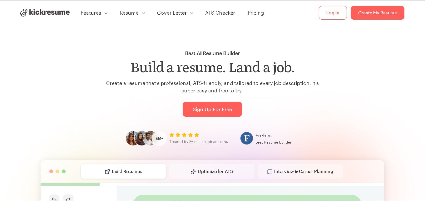 Kickresume preview