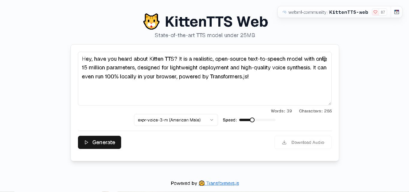 KittenTTS Web preview