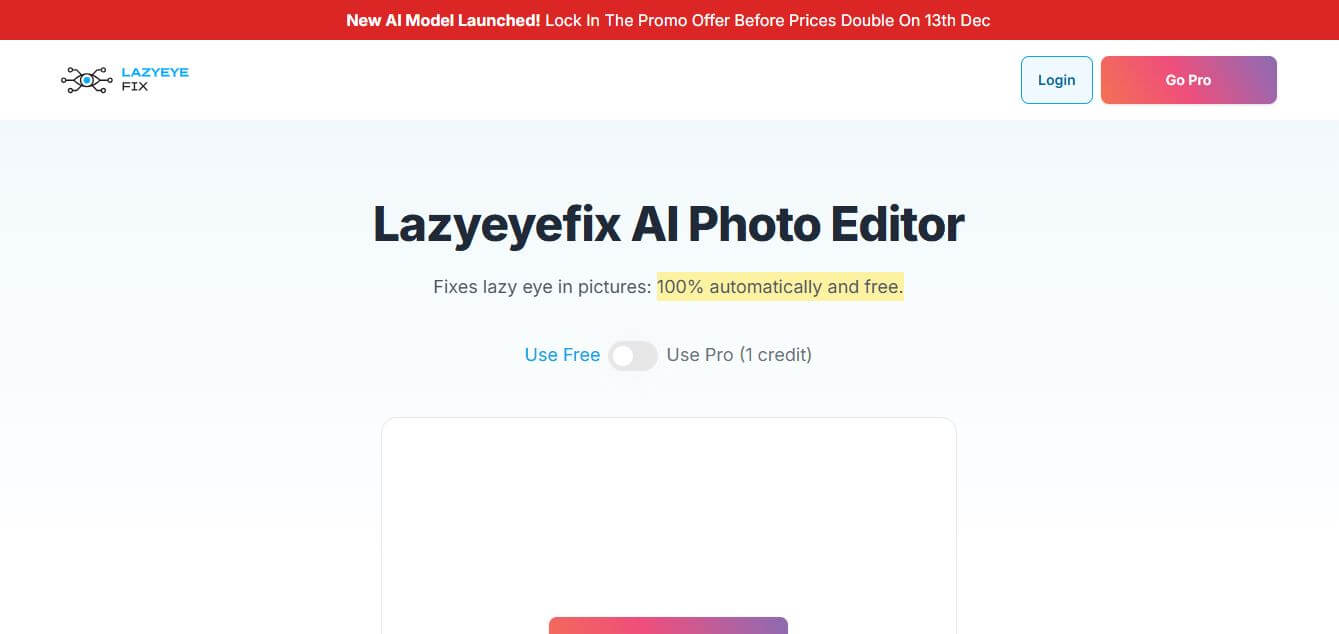 Lazyeyefix AI Photo Editor Preview