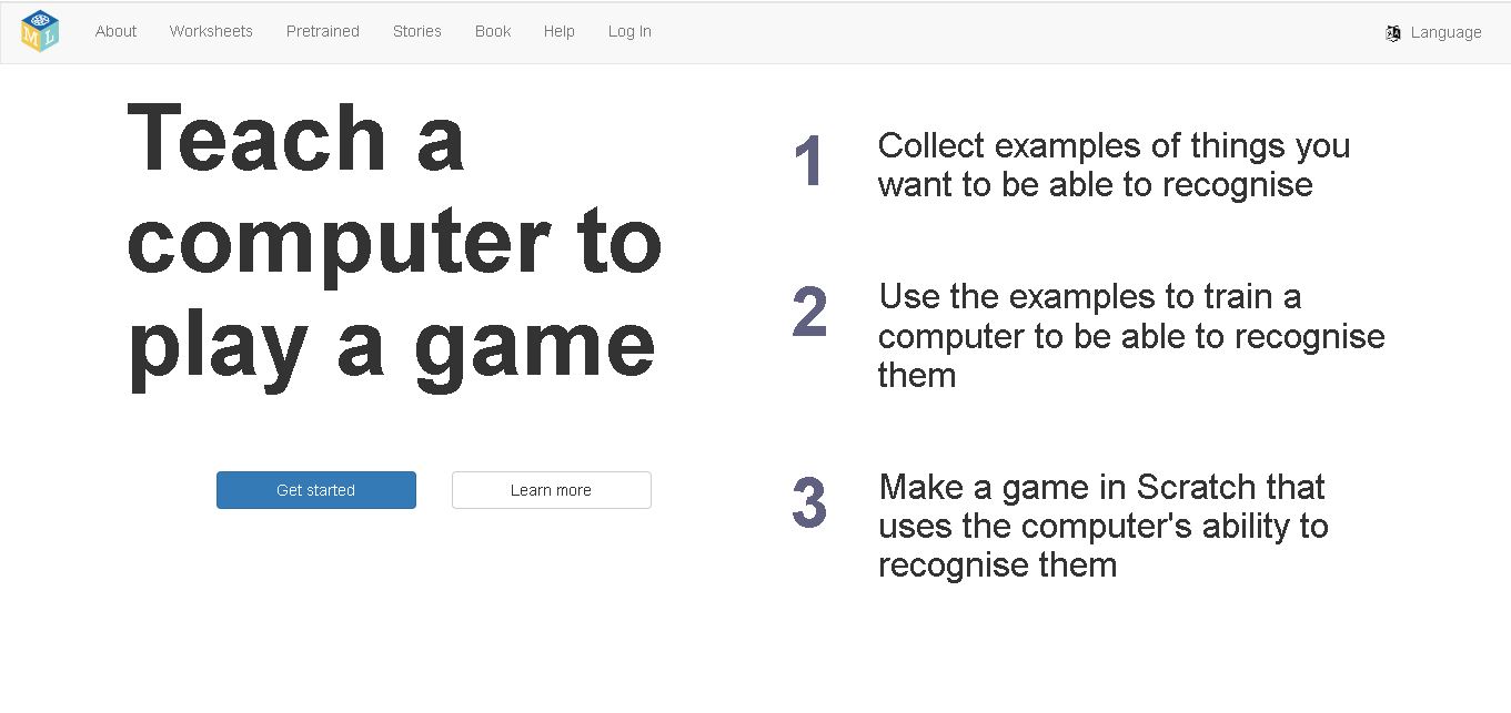 Machine Learning for Kids preview