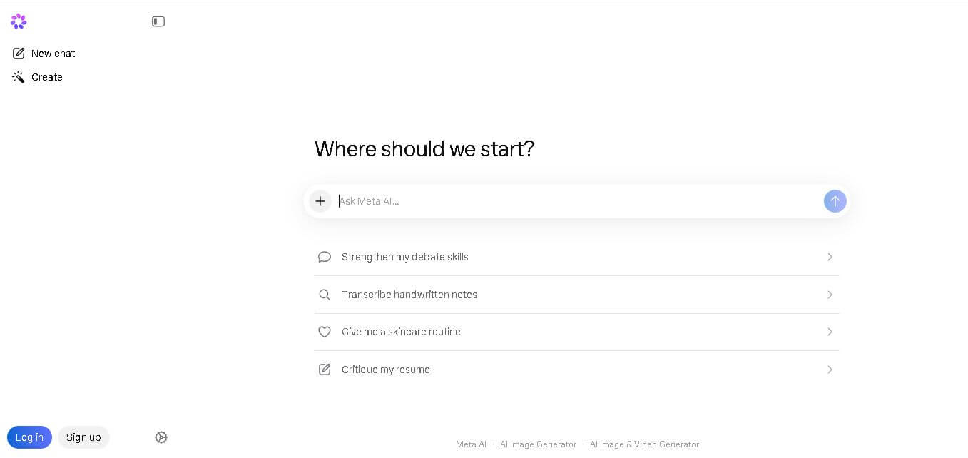 Meta AI preview