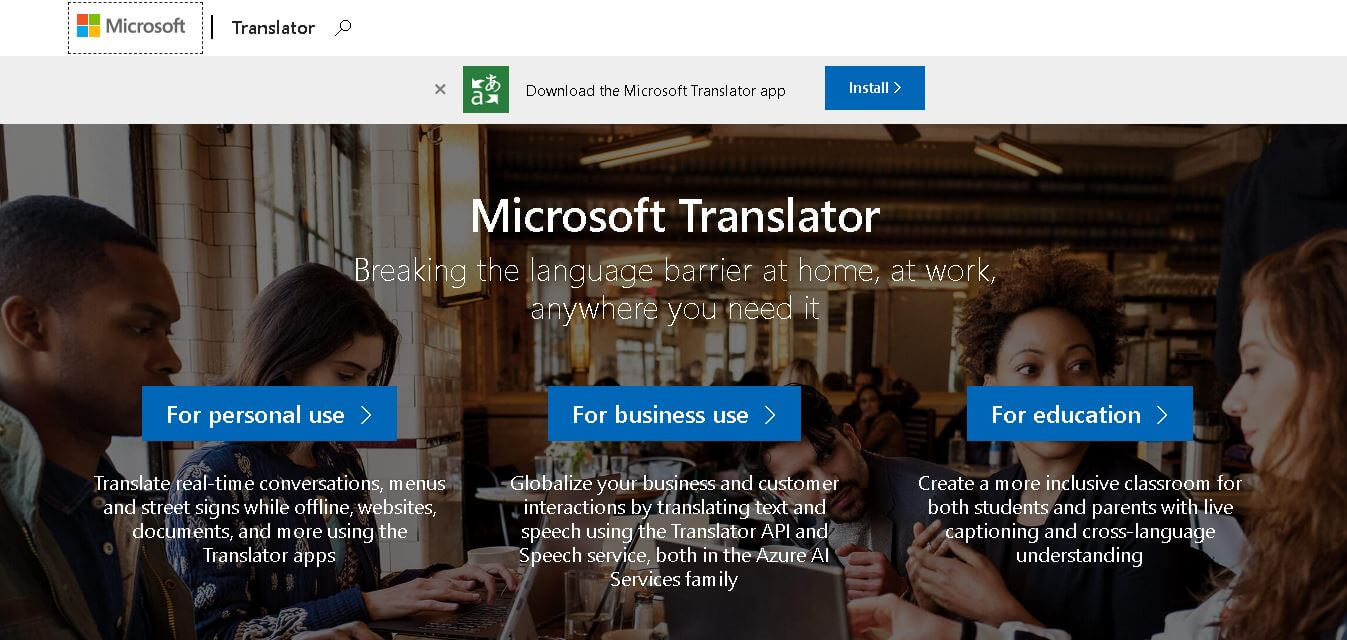 Microsoft Translator preview