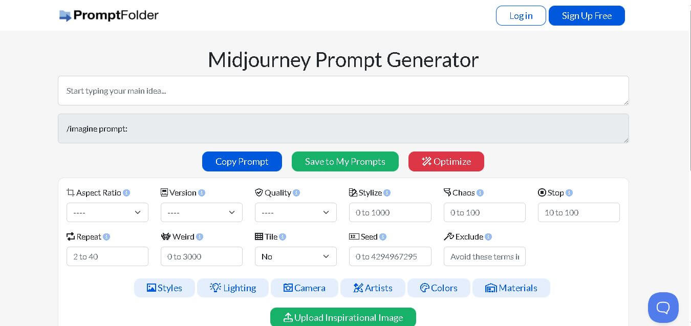 Midjourney Prompt Helper Preview