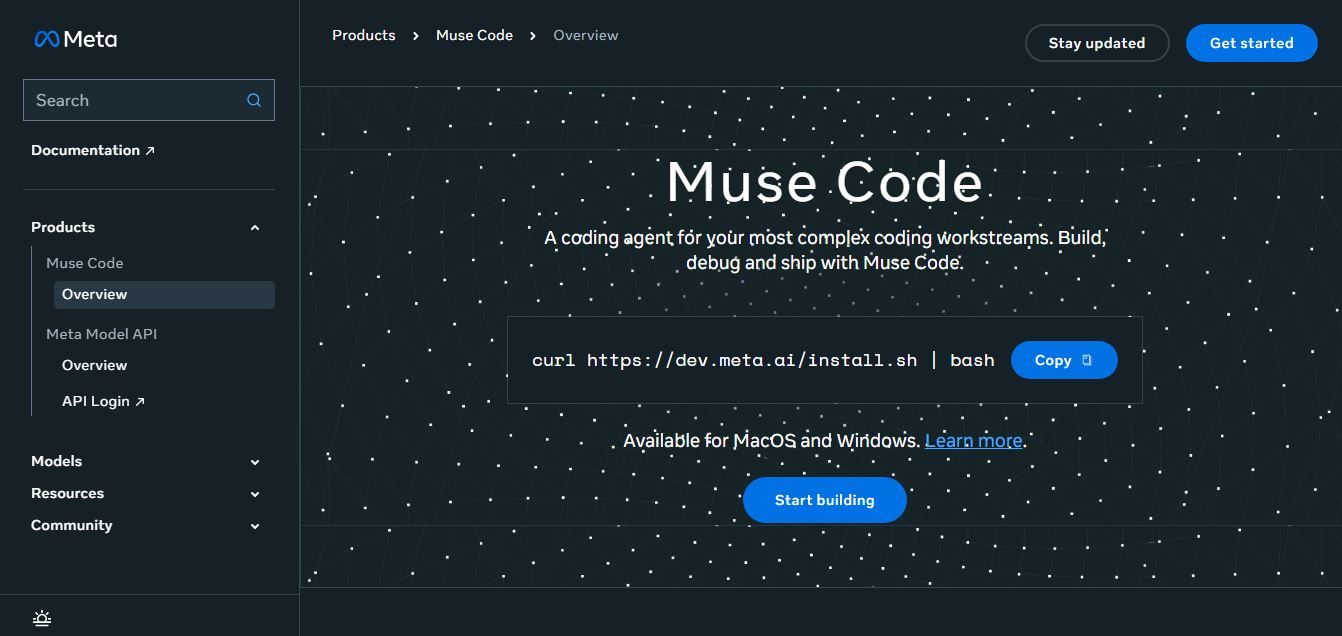 Meta Muse Code preview