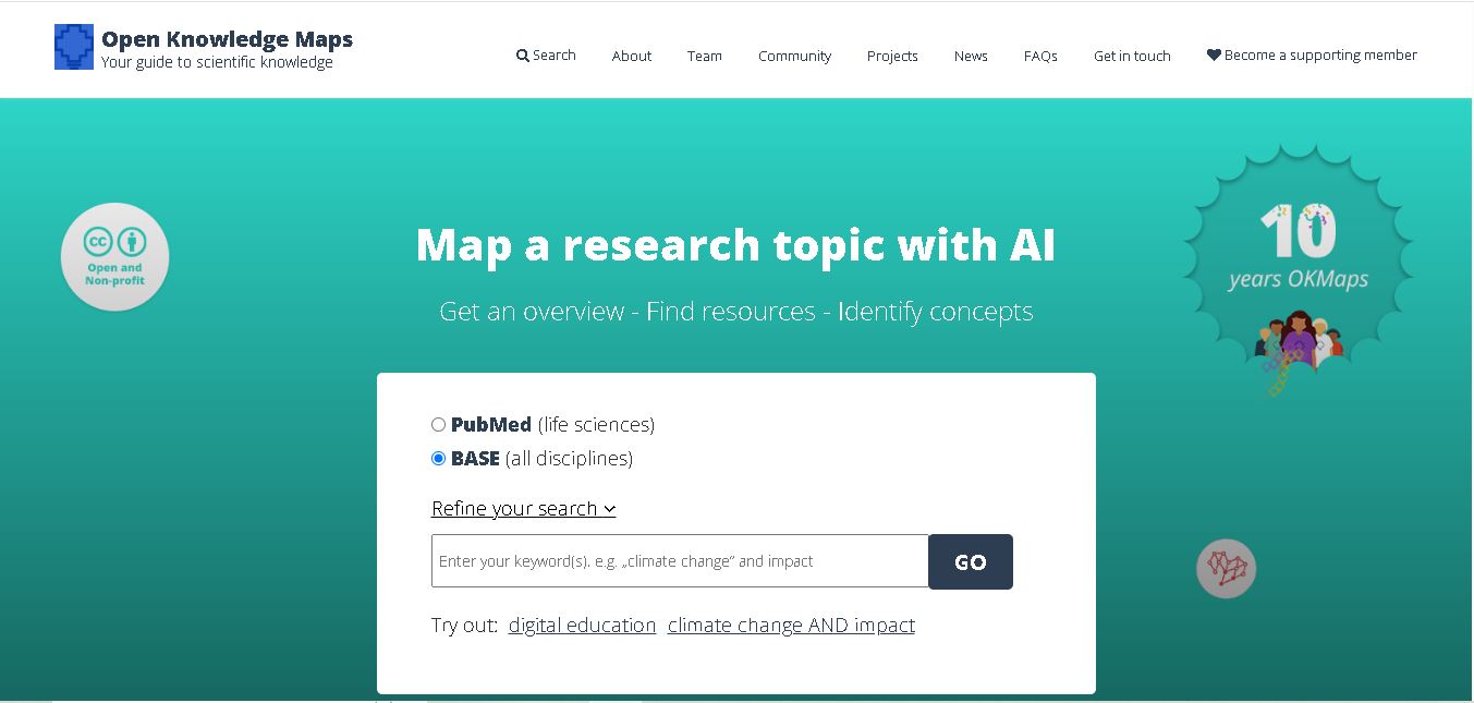 Open Knowledge Maps preview