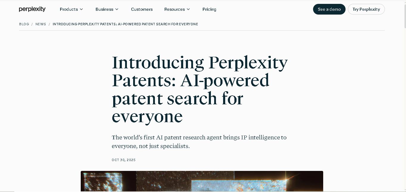 Perplexity Patents preview