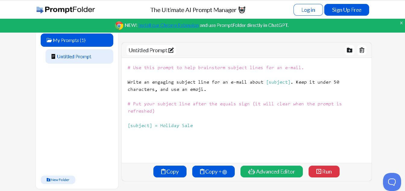 PromptFolder Preview