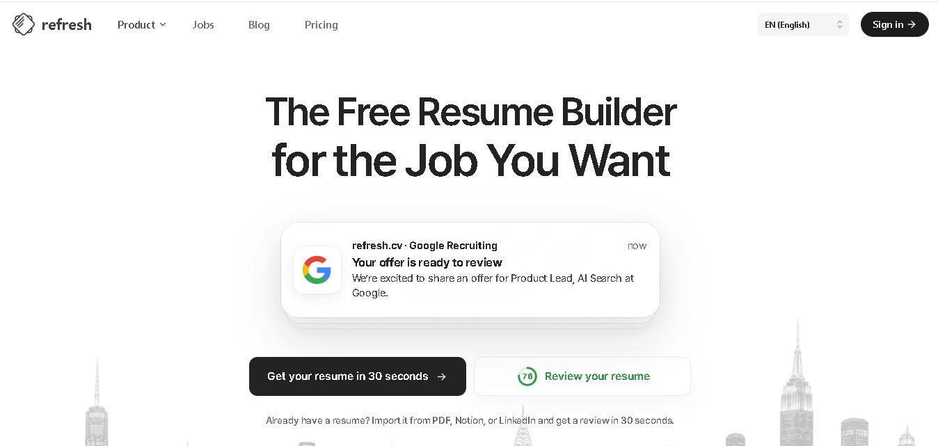 Refresh CV preview