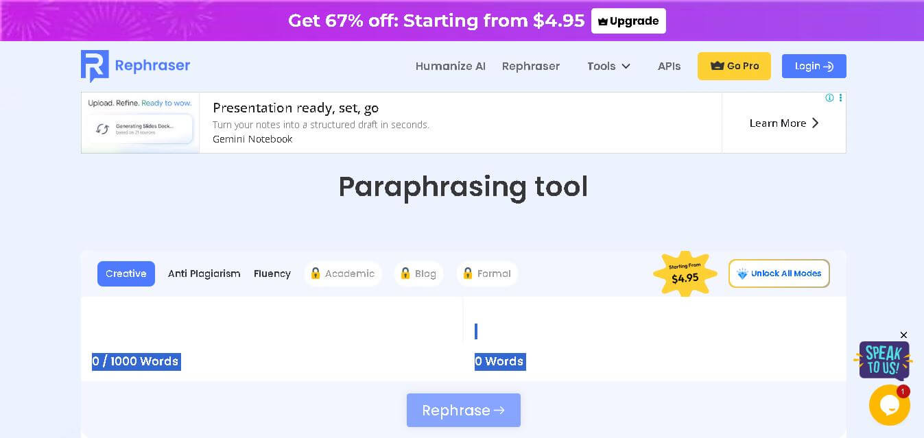 Rephraser.co preview