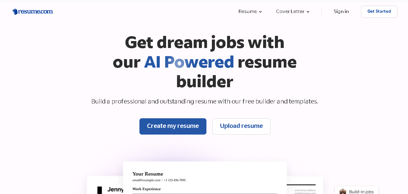 Resume.com preview