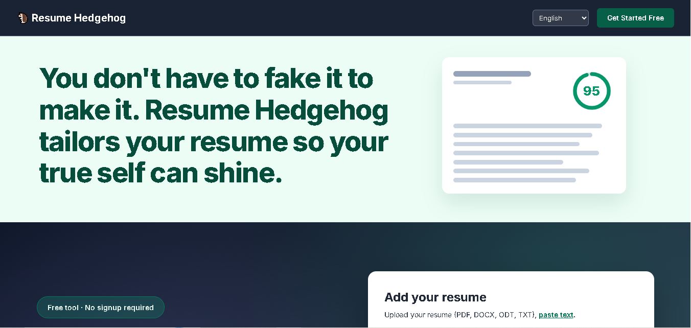 Resume Hedgehog preview