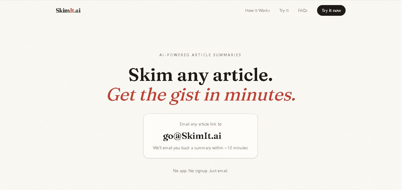 SkimIt AI preview