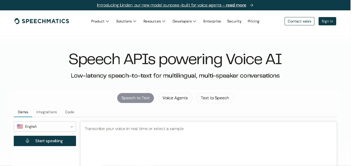 Speechmatics preview