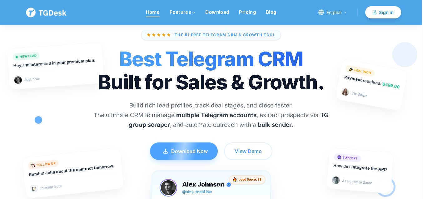 TGDesk (Wadesk Telegram CRM) preview