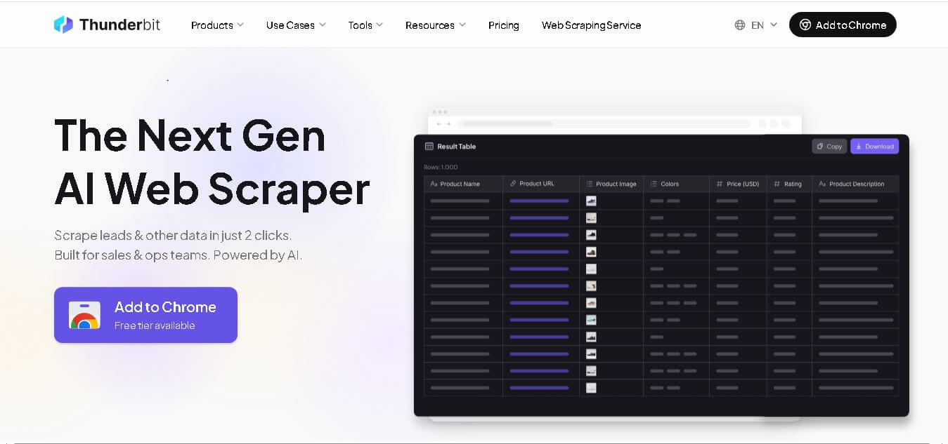 Thunderbit preview