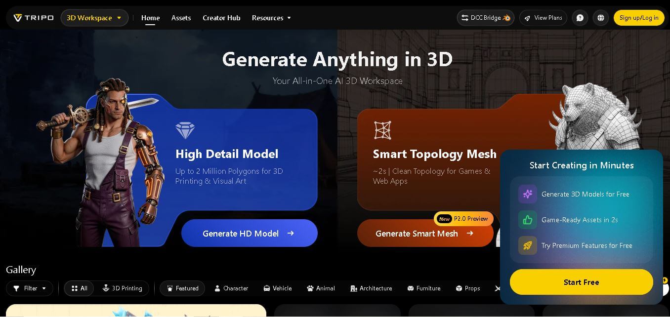 Tripo3D.ai preview