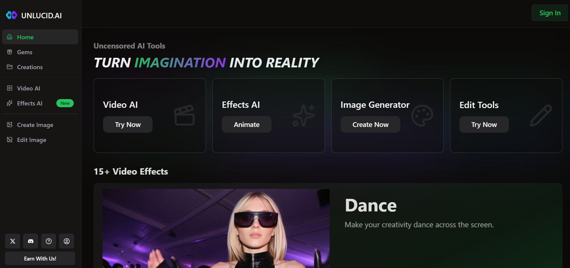 Unlucid AI preview