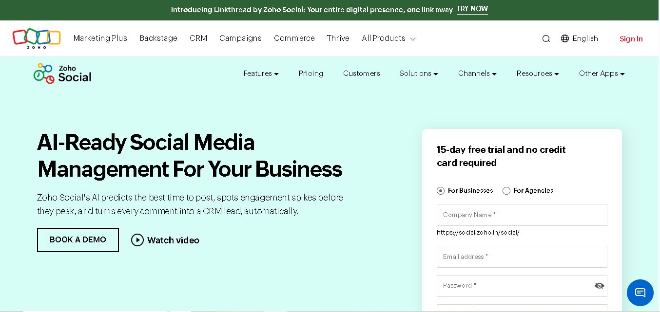Zoho Social preview