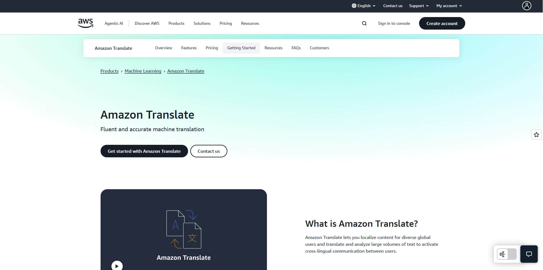 Amazon Translate Preview