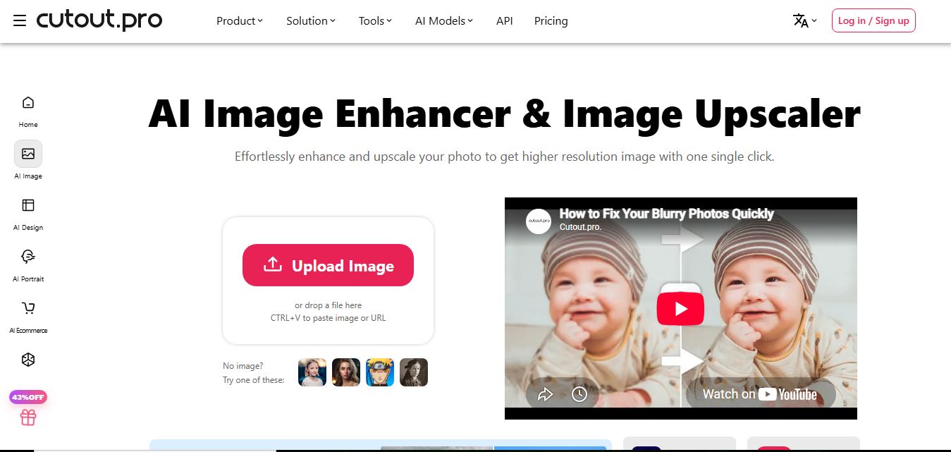Cutout.pro Photo Enhancer & Upscaler preview