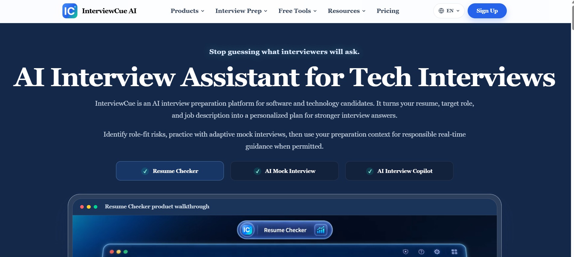 InterviewCue AI preview