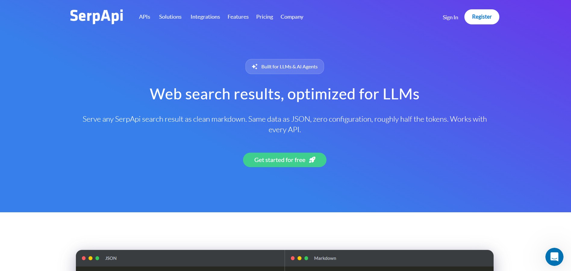 SerpApi Markdown Output preview