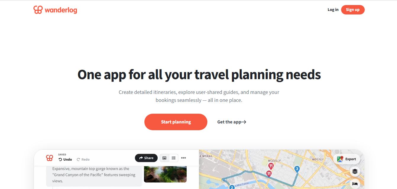 Wanderlog preview