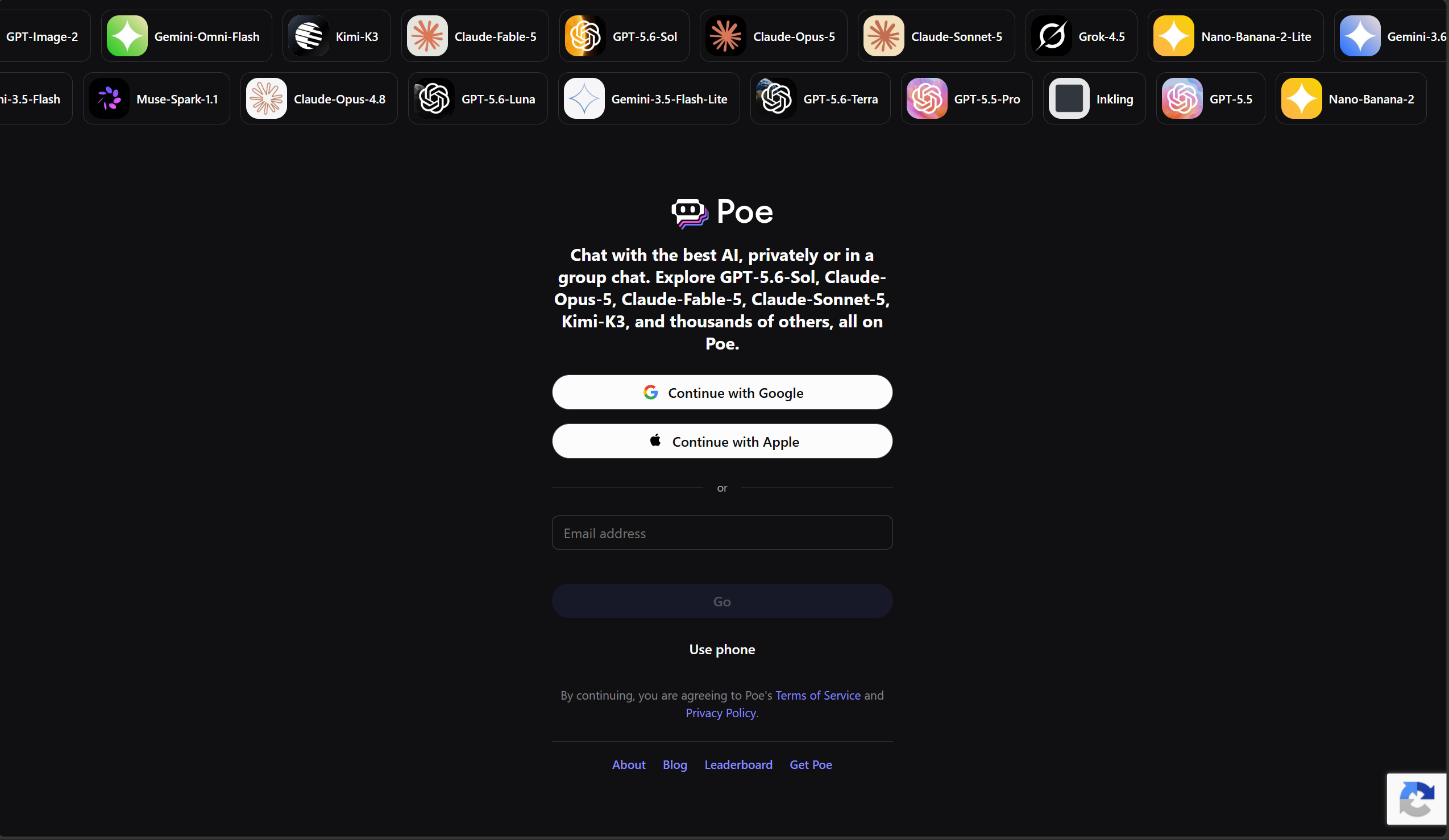 Poe interface preview